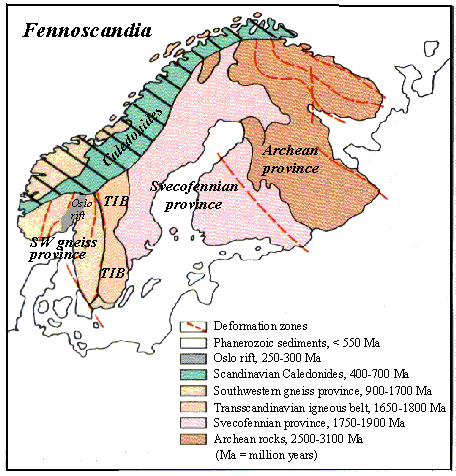 Geological map of Fennoscandia