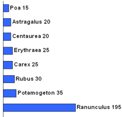 Number of type specimens per genera from the type collections of Europe. Only the ten genera with the highest number of specimens are shown.  