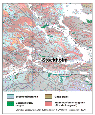 Berggrundskarta över Stockholm