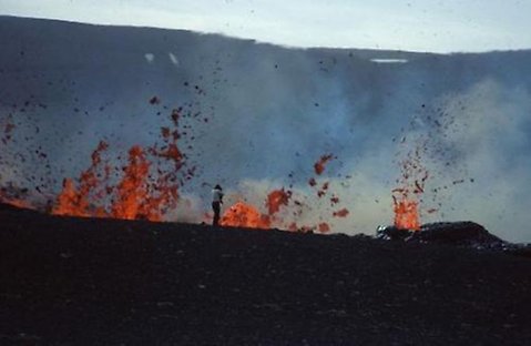 Vulkanutbrott vid Krafla på Island 1980